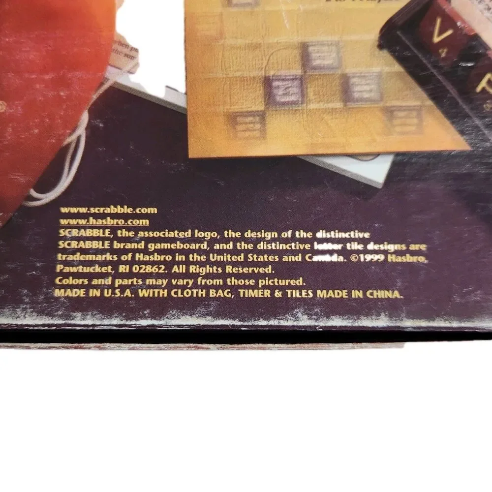 Vintage Scrabble Deluxe Edition Crossword Game Rotating Board 1999
